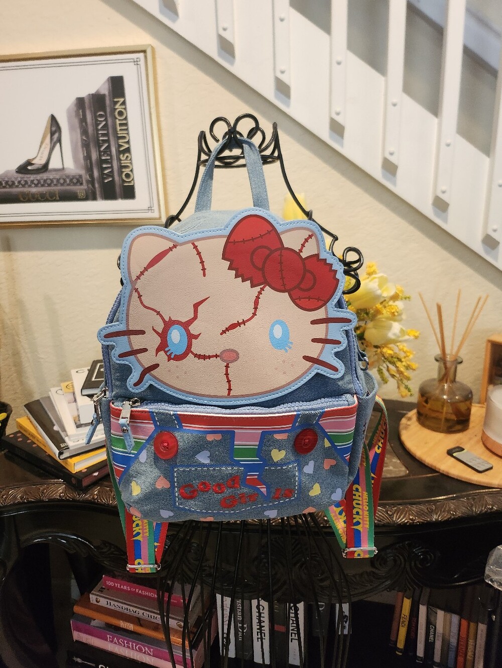 Universal Studios Hello Kitty x Chucky Denim Backpack NWOT